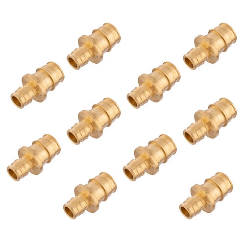 EFIELD 10 PCS Pex-A Expansion F1960 Brass Fittings 3/4"x1/2" Reducing Coupling