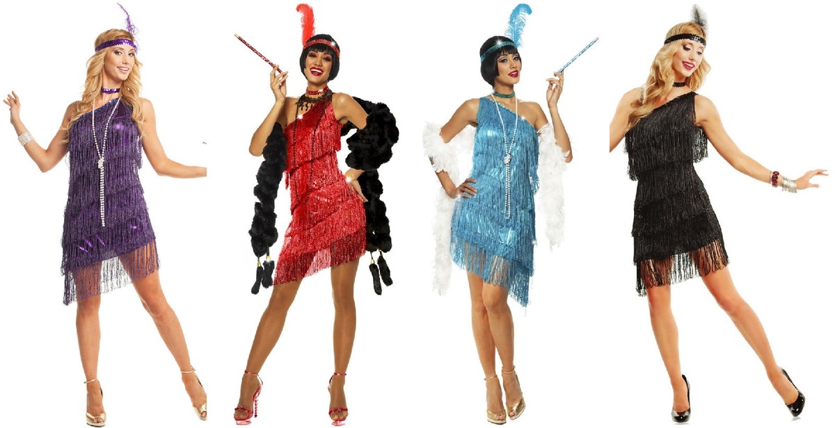 Vrouwen Gatsby 1920s Jurk Zwart Pailletten Een Schouder Flapper