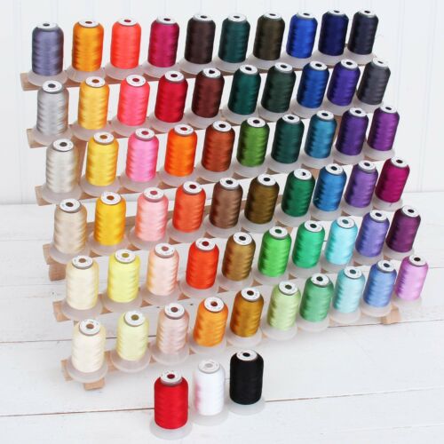 Threadart 63 Spool Brother Colors Polyester Embroidery Machine Thread 500M 40WT - Picture 2 of 9