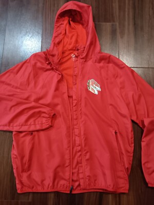 VTG Men's Red CNTR Athletic Windbreaker Jacket Dragon Logo Emblem on Front SZ Sm