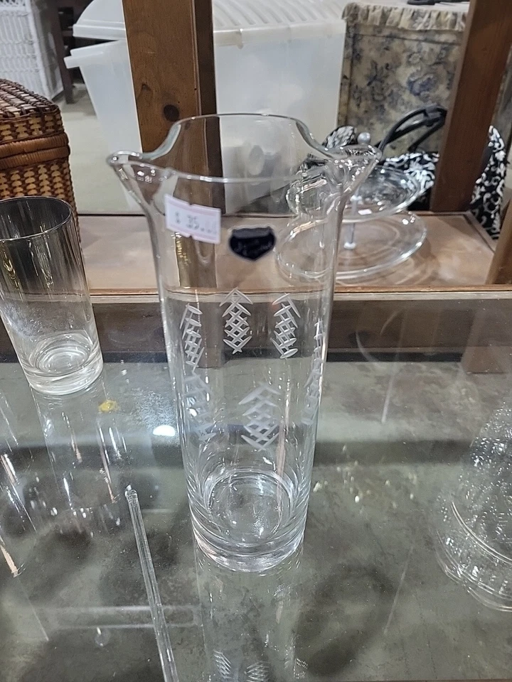 Nueva jarra mezcladora alta vintage moderna de mediados de siglo Javit cristal lluvia cóctel  Foto 3 de 4