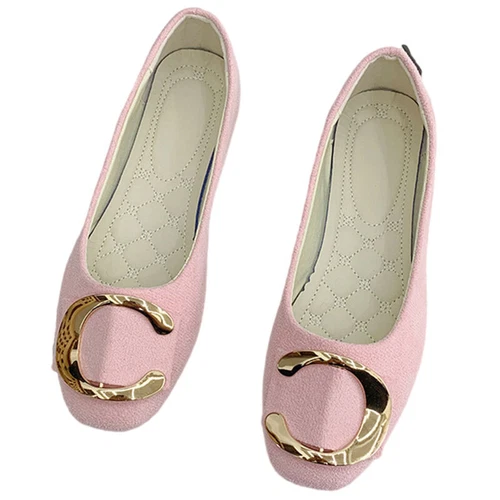 Women Flats Slip On Flat Shoes Formal Ladies Square Toe Classic Pumps Buckle - Bild 95 von 113