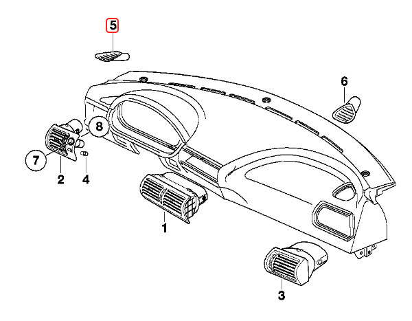 BMW Z3 Windshield Defroster Vent | Left Side | Side Duct | E36/7  