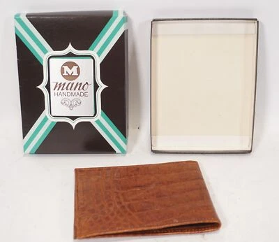 Vintage Mano M-Quality Handmade Leder Geldbeutel Börse Etui braun in OVP - Bild 1 von 4