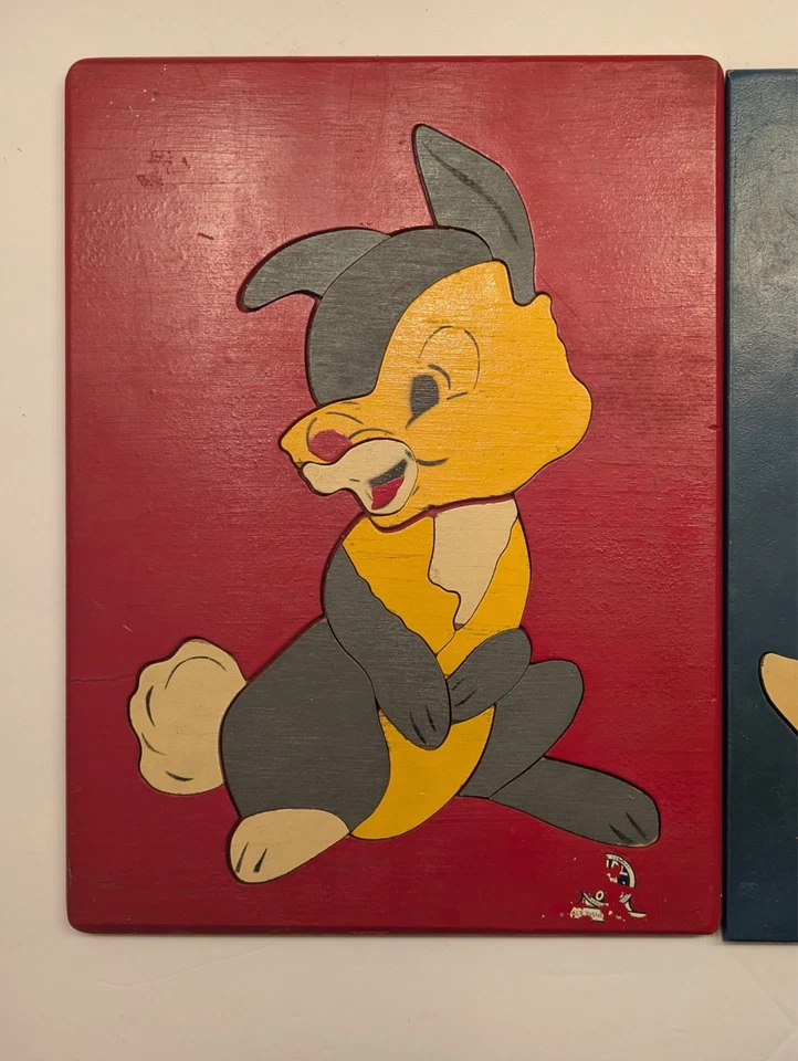 Bambi, Thumper, and Duck Judy Wooden Puzzles 1940's Disney Set of 3 - Image 2 of 4
