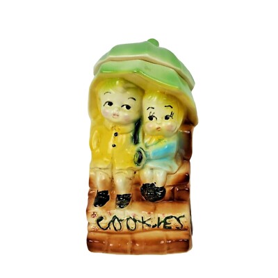 Vintage American Bisque ''Sweethearts''/ Umbrella Kids COOKIE JAR  (USA 739)