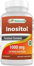 Best Naturals Inositol 1000 mg 120 Tablets - Also Called Vitamin B8