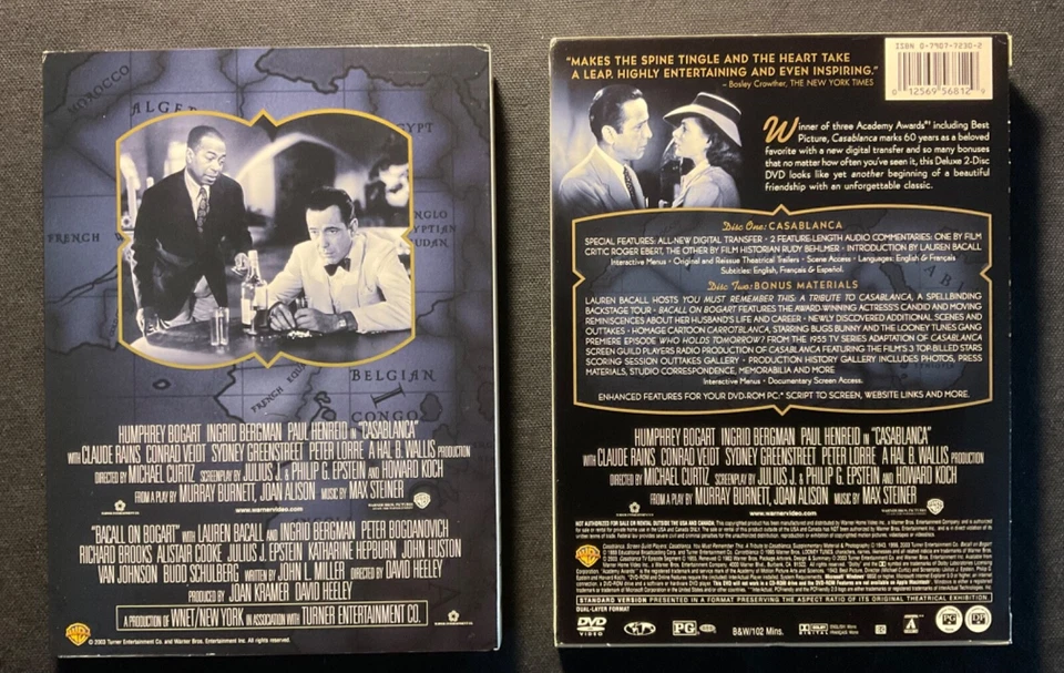 Casablanca - 2 disc Special Edition  DVD w/ Slipcover - Excellent !!! - Image 3 of 4