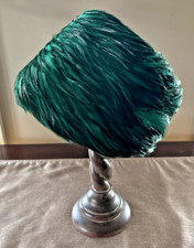 Vintage Emerald Green Chignon Style Feather Hat Joseph Horne Co. Millinery Box