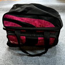 Pyramid Bowling Bag Double Roller with Wheels Hot Pink and Black Shoe Pocket