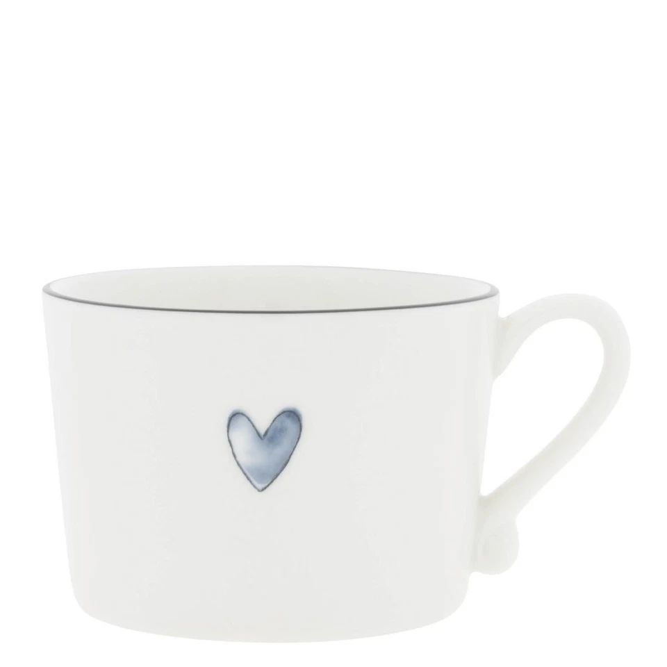 Tasse IRIS BLUE Watercolour Heart Herz 300ml weiß blau Bastion Collections
