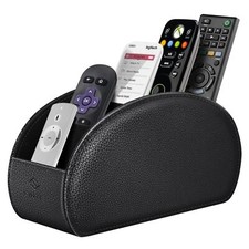 Leather Table Caddy TV Remote Control Organizer Storage Holder Tissue Box Stand