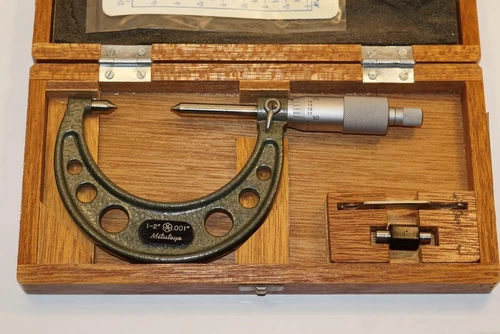 NOS Mitutoyo Japan 1-2"  60 Degree Point Micrometer. 112-370 .001" GRAD