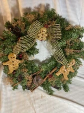 Vintage unique Gingerbread man wreath 16" NIB