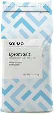 Solimo Epsom Salt Magnesium Sulfate U.S.P. Soaking Aid Saline Laxative 8LB Bag