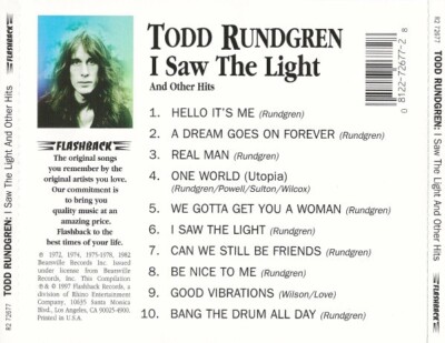 I Saw the Light: and Other Hits by Todd Rundgren (CD, 1997
