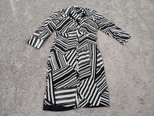 Kenneth Cole Reaction Sheath Dress Womens 6 Black Shite Stripes Party Cocktail