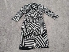 Kenneth Cole Reaction Sheath Dress Womens 6 Black Shite Stripes Party Cocktail