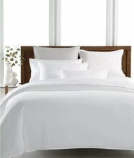 Hotel Collection Yarn Dyed 525 TC Cotton FULL/QUEEN Duvet Cover White