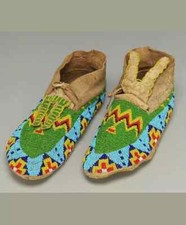 Old American Sioux Style Suede Leather Handmade Beaded Moccasins BM909