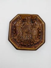 Americana Vintage Yozie Mold Eagle Design Ceramic Ashtray 1970’s - 8.5" x 8.5"