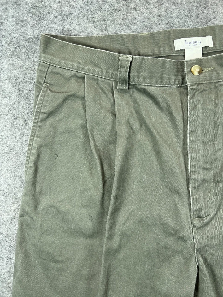 Pantalones Cortos Turnbury Para Hombre 38 Gris Chino Sarga Plisados 100% Algodón Informales Foto 3 de 4