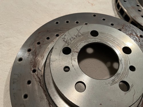 1988-1991 FERRARI TESTAROSSA BREMBO PERFORMANCE BRAKE DISC ROTORS FRONT SET- NEW - Picture 4 of 21