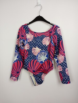 EK5264 Mädchen Badeanzug langarm von PUC, blau/pink/weiß, Gr. 8Y