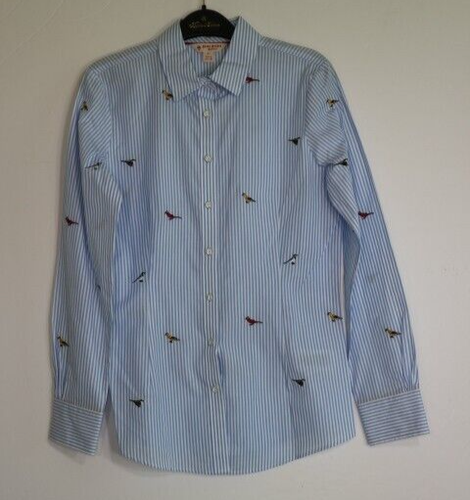 Brooks Brothers Women's Stripe Cotton Dress Shirt Size 4 Long Sleeve Blue Multi - Picture 4 of 22