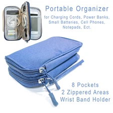Portable Travel Cable Bag Organizer, Charger Storage Electronics USB Accessories
