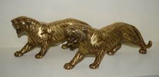 Brass Tiger Statue Set Of 02 Statue Wildcat Design Handmade Handicraft Dec EK74
