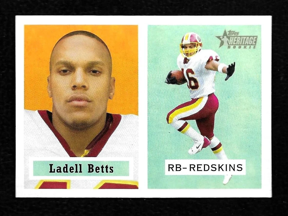 2002 Topps Heritage Football Rookie Card #184 Ladell Betts Washington Redskins - Image 3 of 3