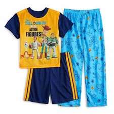 Toy Story Boy's 3-Piece Buzz, Woody, Duke Caboom and Forky Pajama Set