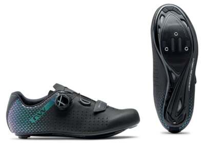 Northwave Core Plus 2 Damen Rennrad Fahrrad Schuhe irisierend schwarz/grün/lila
