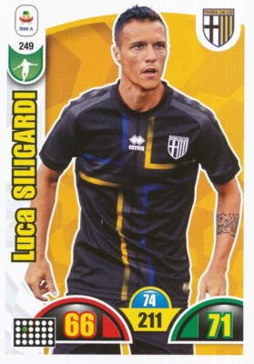 249 LUCA SILIGARDI # ITALIEN PARMA FUSSBALL KARTE ADRENALYN FUSSBALLSPIELER 2019 PANINI