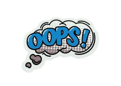 Oops! Cartoon Style Schrift Spruch Comic Aufkleber