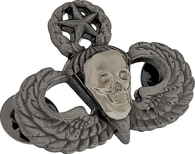 Master Airborne Skull Jump Wing Badge Parachute Military US Parachutist Hat Pin