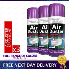 3x Compressed Air Duster Spray Protects Laptop Keyboard Cleaner 400ml