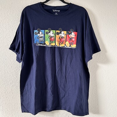 Disney Mikey Mouse Time Laps Graphic T-shirt Blue Size XL Casual