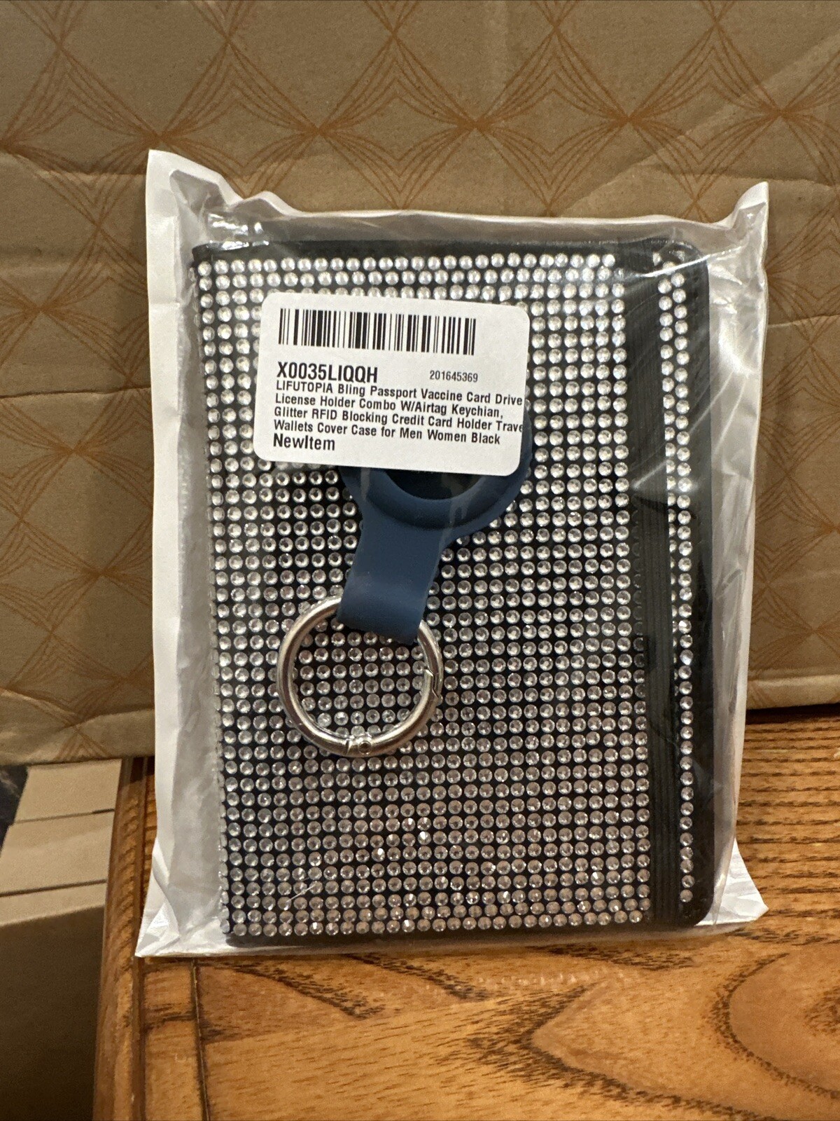 Slim RFID-Blocking Passport Holder with AirTag Keychain Loop  -image