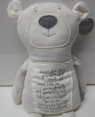 DEMDACO Poetic Threads Jumbo Bear Baby Gift  Plush Nursery Decor 22 