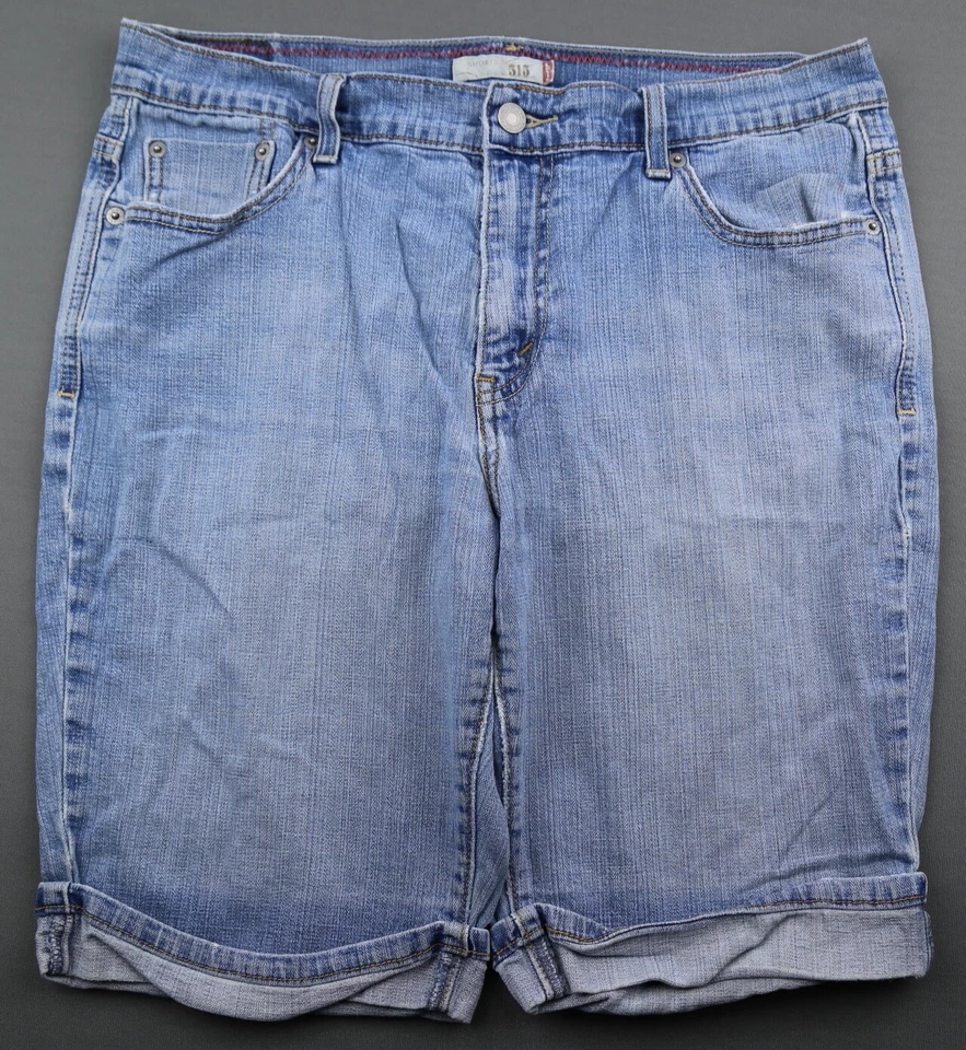 Bermudas vaqueras vintage para mujer Levi's 515 2007 tiro medio elásticas talla 12 (33x10)