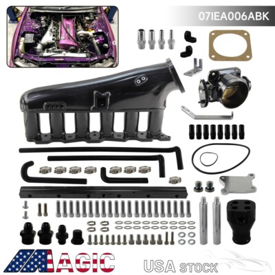 Intake Manifold Fuel Rail Throttle Body 90mm For Nissan Skyline R32 RB20DET 2.0L