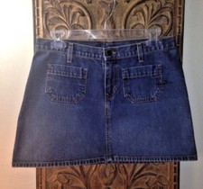 Abercrombie Fitch - Dark Indigo - Denim Mini Skirt with Patch Pockets - Size 4