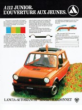 Publicité Advertising 018  1980  Lancia -Autobianchi rés Chardonnet A112 Junior