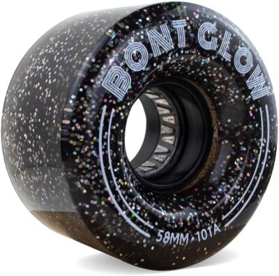 *1 Wheel Only*Bont Skates Glow Light Up LED Roller Skate Wheels 58mm 101A, Black