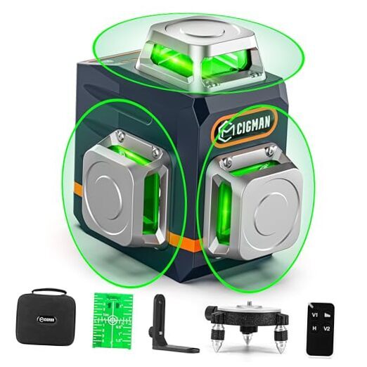 Laser Level Self Leveling 3x360° 3D Green Cross Line for Construction 3*360°