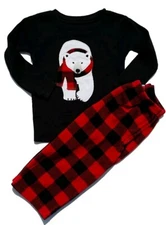 Carters Boys Pajamas Size 24 Months Carters  Fleece Pants Thermal Shirt Bear 