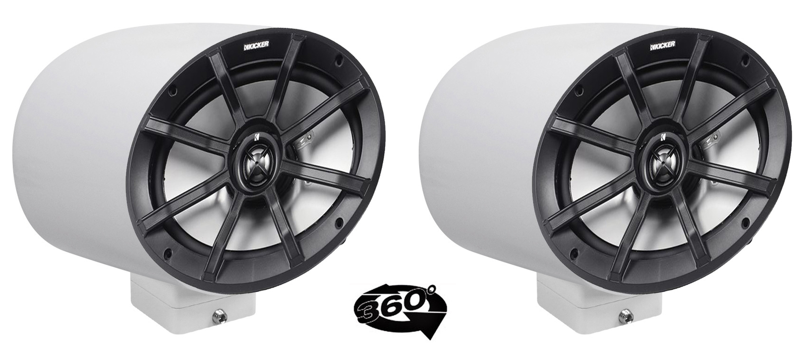 2 лодочные колонки kicker PS69 6x9 поворотные на 360 из белого алюминия для поверхностного монтажа