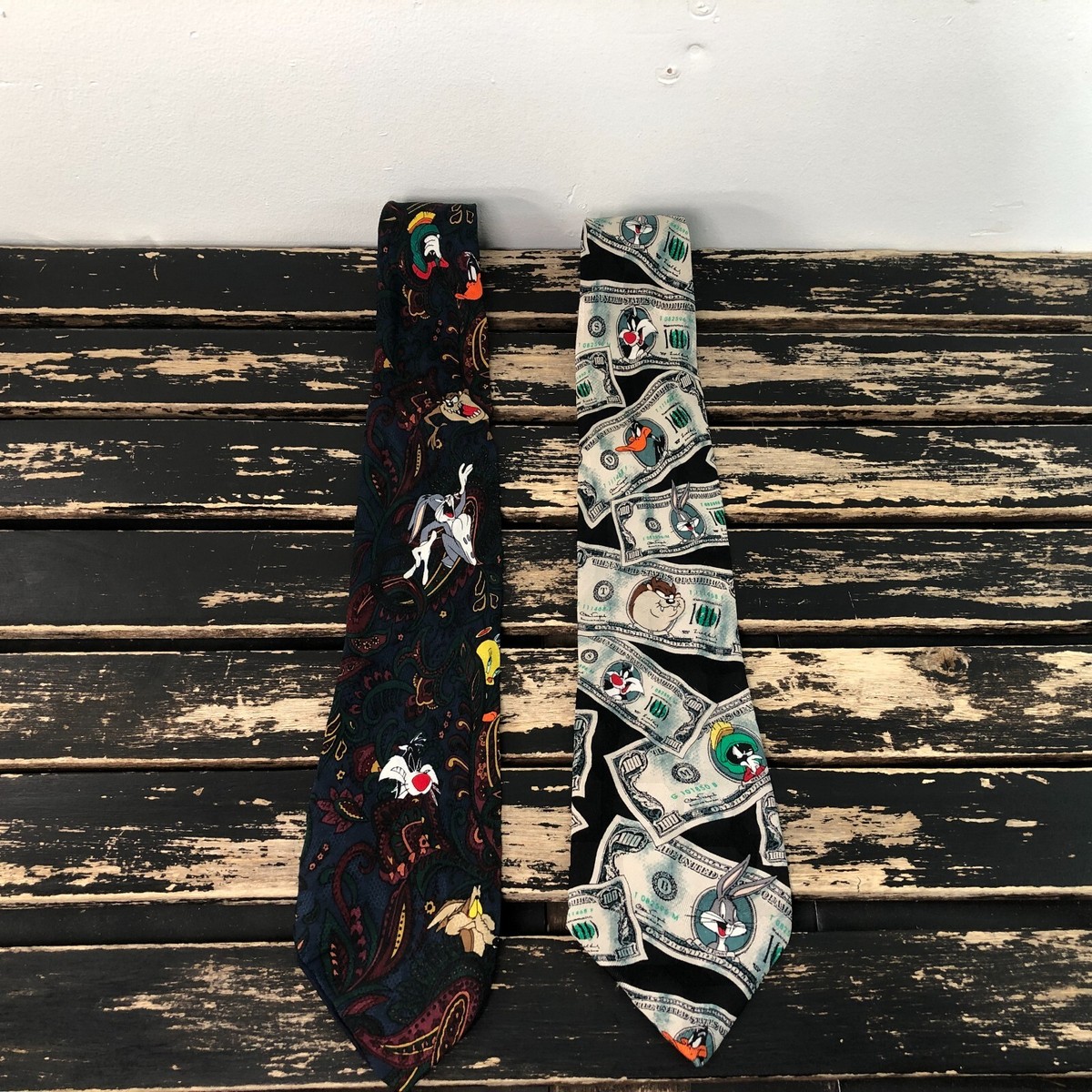 Looney Tunes Ties Lot Bugs Bunny Daffy Duck Tweety Silk Necktie